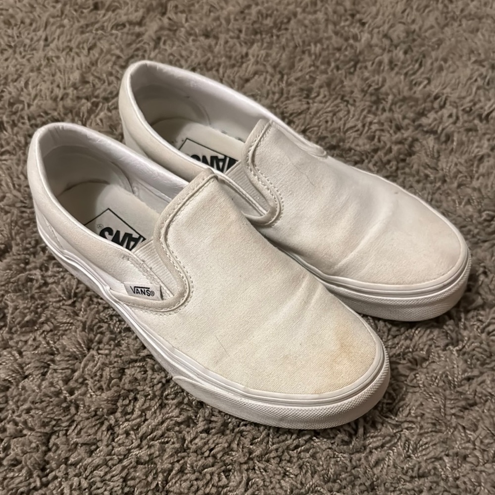 Vans White Slip-On Sneakers